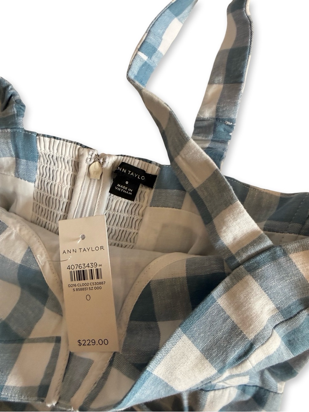 Ann Taylor Blue and White Gingham Sundress - Picture 6 of 7